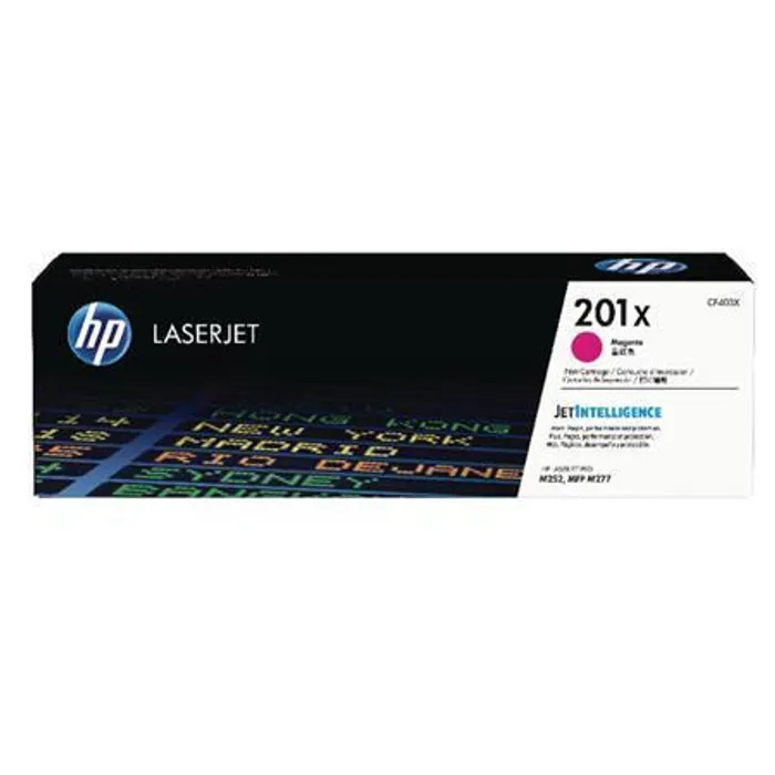 Główne zdjęcie produktu Toner HP 201X, do tiskárny Color LaserJet Pro M252, M277, purpurová, 2,3k , HP