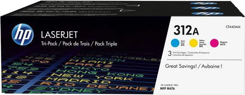 Główne zdjęcie produktu Toner HP 312A, do tiskárny LaserJet M476, azurová+purpurová+žlutá, 3x2, 7k, HP