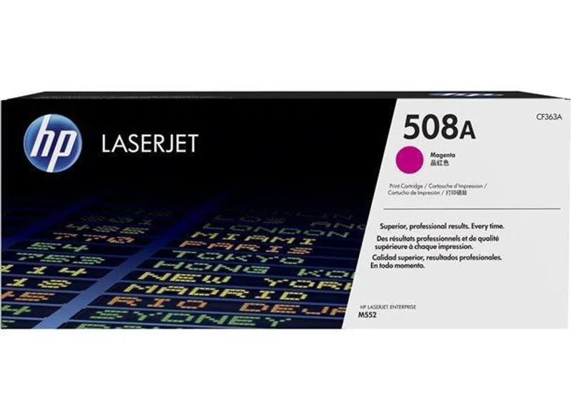 Główne zdjęcie produktu Toner HP 508A, do tiskárny Color LaserJet Enterprise M552, M553, purpurová, 5k, HP