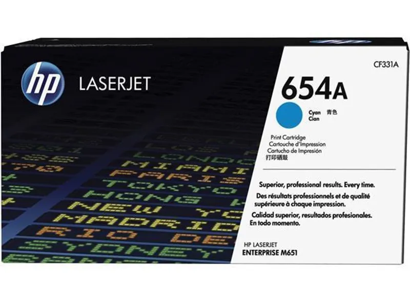 Główne zdjęcie produktu Toner HP 654A, do tiskárny Color LaserJet Enterprise M651, azurová, 15k , HP