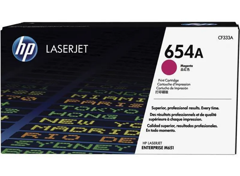 Główne zdjęcie produktu Toner HP 654A, do tiskárny Color LaserJet Enterprise M651, purpurová, 20k , HP