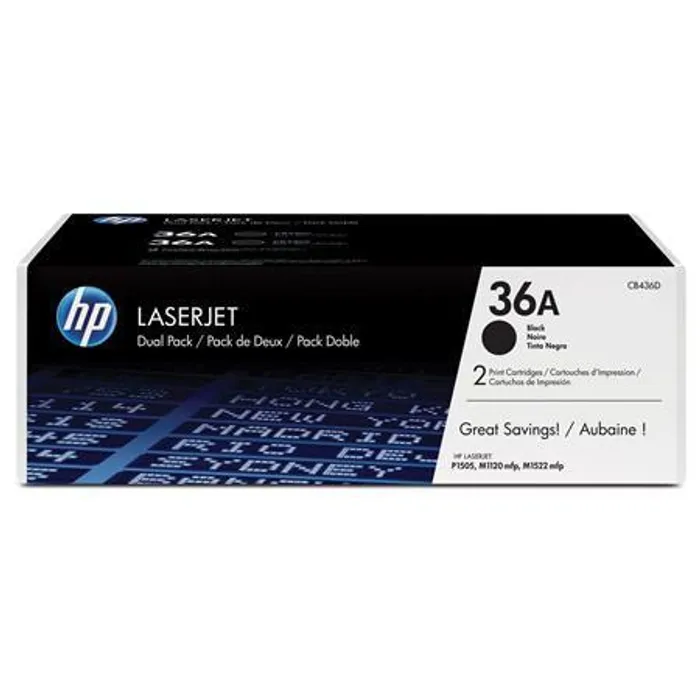 Główne zdjęcie produktu Toner pro "LaserJet P1505, 1505n, M1522" tiskárny, HP "CB436AD" Černá, 2*2 tis.stran
