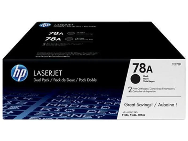 Główne zdjęcie produktu Toner pro "LaserJet P1566, P1606" tiskárny, HP "CE278AD" Černá, 2*2,1 tis.stran