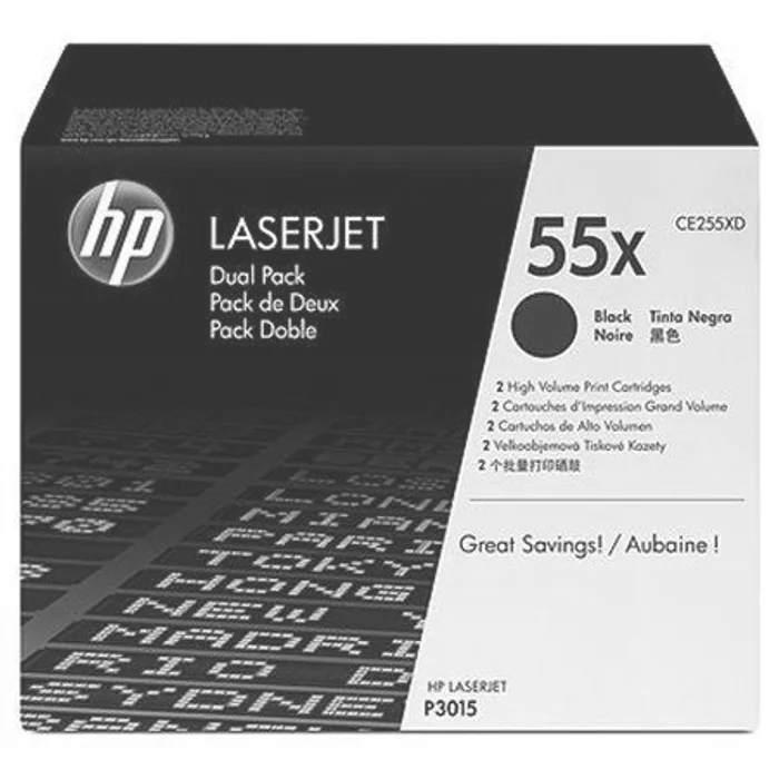 Główne zdjęcie produktu Toner pro "LaserJet P3015" tiskárnu, HP "CE255XD" Černá, 2*12,5 tis.stran