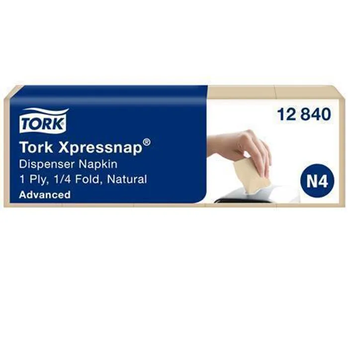 Główne zdjęcie produktu Tork 12840 ubrousek do zásobníku Tork Xpressnap Natural [9000 ks]