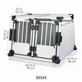 Następne zdjęcie produktu Podwójna klatka transportowa, rama aluminiowa, panele stałe 95x69x88 cm