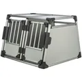 Podwójna klatka transportowa, rama aluminiowa, panele stałe 95x69x88 cm