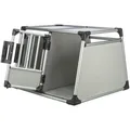 Następne zdjęcie produktu Podwójna klatka transportowa, rama aluminiowa, panele stałe 95x69x88 cm