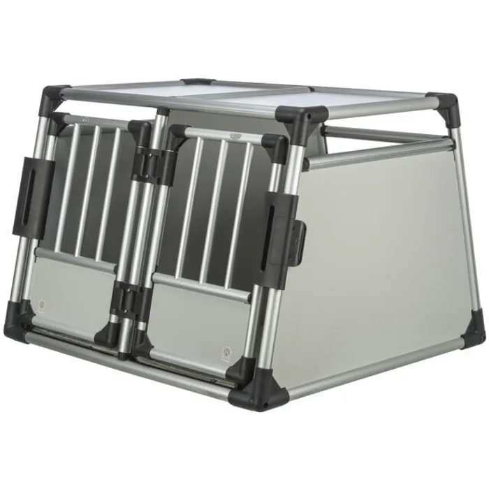 Główne zdjęcie produktu Transportní klec dvojitá, hliníkový rám, pevné panely 95x69x88 cm