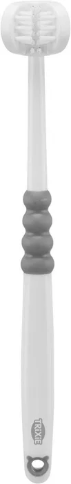 Główne zdjęcie produktu Tříhlavý zubní kartáček pro psy/kočky, 18 cm, bílá/šedá