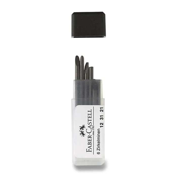 Główne zdjęcie produktu Náhradní tuhy do kružítka, 6ks  Faber Castell 123121