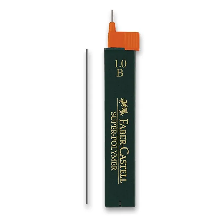 Główne zdjęcie produktu Grafitové tuhy Superpolymer 1.0mm B Faber Castell 120901