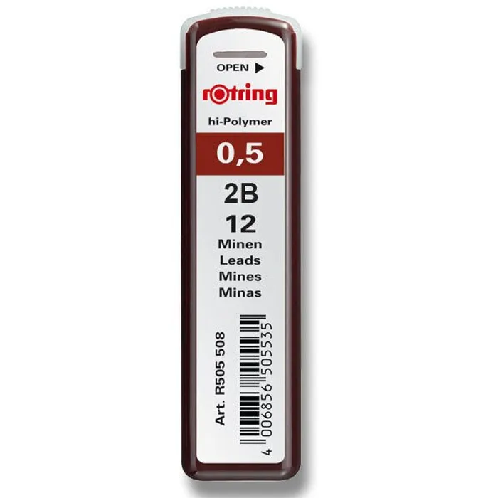 Główne zdjęcie produktu Tuhy Rotring 0,5 mm, 2B