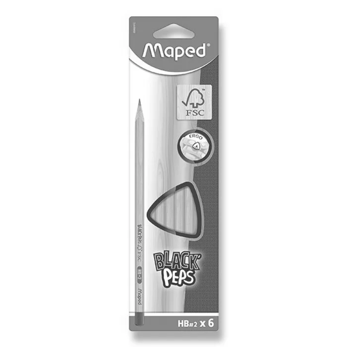Główne zdjęcie produktu Tužka Maped Black´Peps tvrdost HB, 6 ks