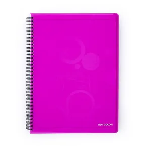 Blok druciany podwójny A4 PP NEO COLORI różowy