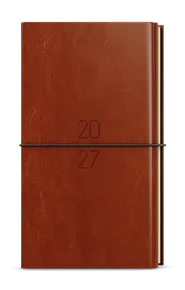 Tygodniowy notes - Jakub - Dueto - kieszonkowy - notes + blok - brązowy
