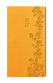 Tygodniowy notes - Jakub - Vivella z tłoczeniem - kieszonkowy - ochrowy - Květy