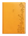 Tygodniowy notes - Oskar - Vivella z tłoczeniem - A5 - ochra - Květy