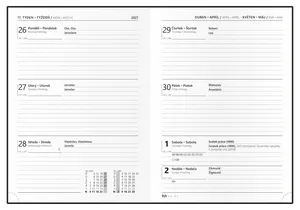 Tygodniowy notes - Prokop - Vivella z tłoczeniem - B6 - jasnozielony - Kartki