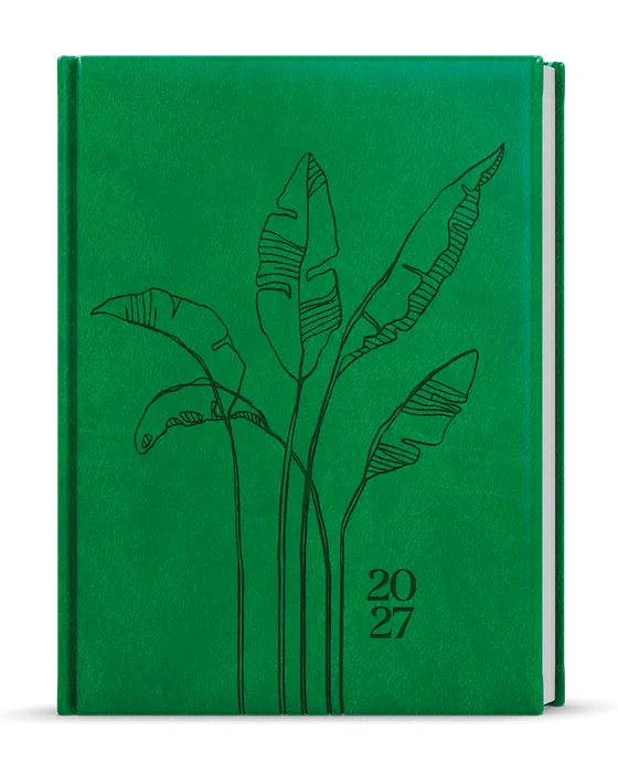 Główne zdjęcie produktu Týdenní diář - Prokop - Vivella s ražbou - B6 - jasně zelená - Listy