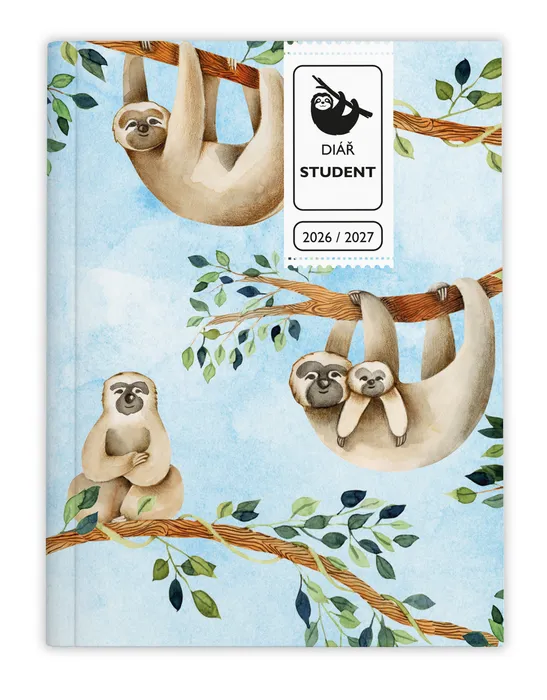 Główne zdjęcie produktu Týdenní diář - Student - V8 - lamino - kapesní - Lenochod