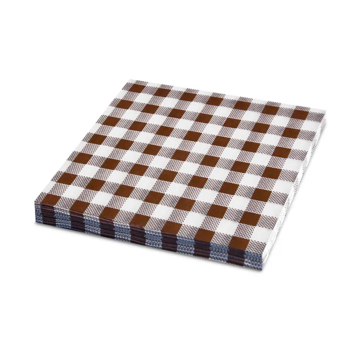 Główne zdjęcie produktu Ubrousek 3vrstvý, 33 x 33 cm KARO hnědý [20 ks]