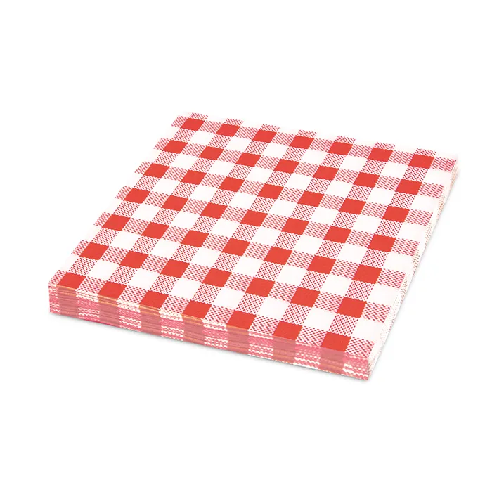 Główne zdjęcie produktu Ubrousky 1-vrstvé, 33 x 33 cm KARO červené [100 ks]