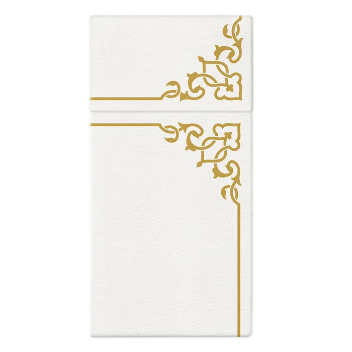 Główne zdjęcie produktu Ubrousky na příbory PAW AIRLAID 40x40 cm Elegant Frame Gold, [25 ks]
