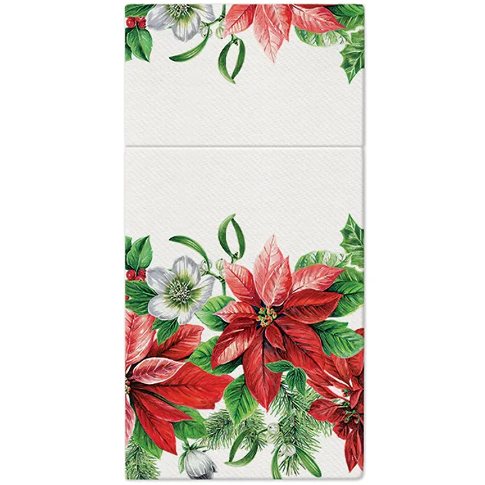 Główne zdjęcie produktu Ubrousky na příbory PAW AIRLAID 40x40 cm Glory Poinsettia [25 ks]