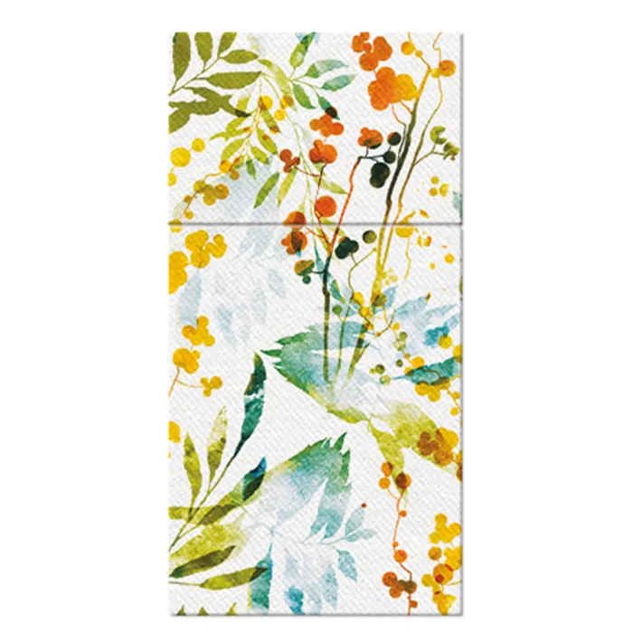 Główne zdjęcie produktu Ubrousky na příbory PAW AIRLAID 40x40 cm Watercolor leaves [25 ks]