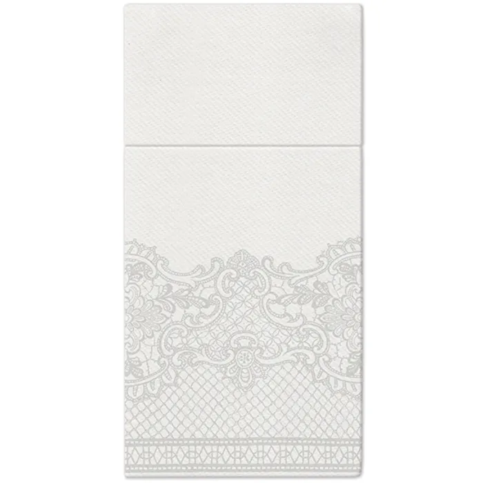 Główne zdjęcie produktu Ubrousky na příbory PAW AIRLAID 40x40cm Royal Lace Silver [25 ks]