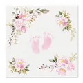 Serwetki PAW AIRLAID 40x40 cm Baby Feet jasnoróżowy [50 szt.]