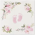Serwetki PAW AIRLAID 40x40 cm Baby Feet jasnoróżowy [50 szt.]