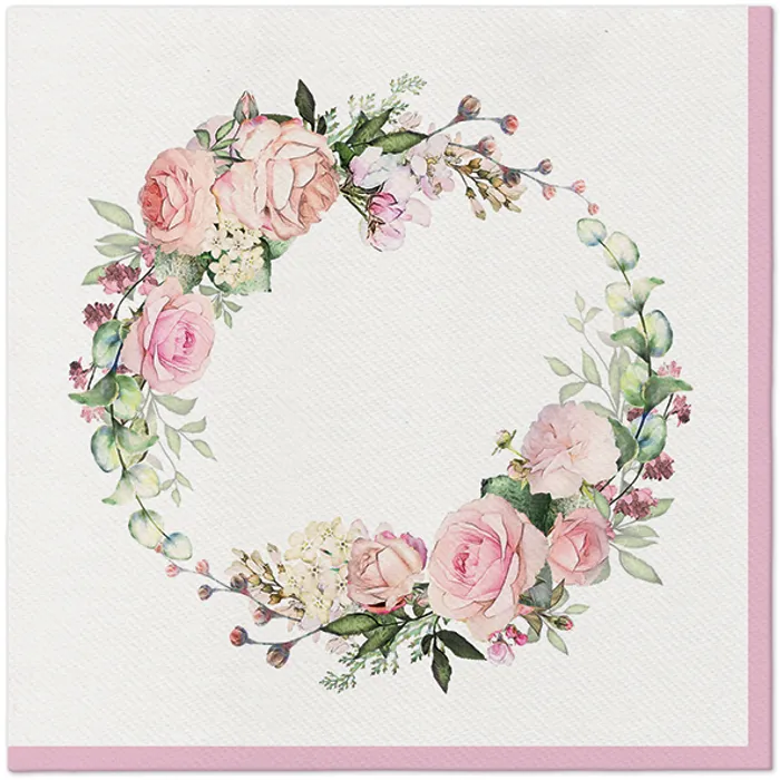Główne zdjęcie produktu Ubrousky PAW AIRLAID 40x40 cm DELICATE ROSES [50 ks]