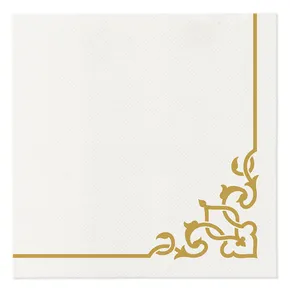 Serwetki PAW AIRLAID 40x40 cm Elegancka Ramka Złota [50 szt.]
