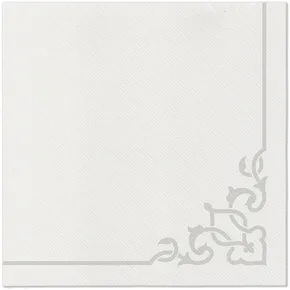 Serwetki PAW AIRLAID 40x40 cm Elegancka Ramka Srebrna [50 szt.]