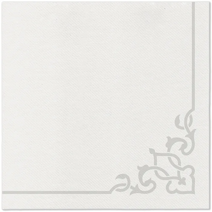 Główne zdjęcie produktu Ubrousky PAW AIRLAID 40x40 cm Elegant Frame Silver [50 ks]