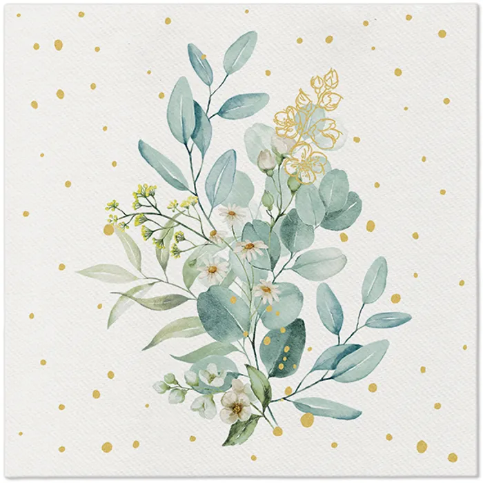 Główne zdjęcie produktu Ubrousky PAW AIRLAID 40x40 cm Eucalyptus Bouquet [50 ks]