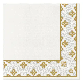 Serwetki PAW AIRLAID 40x40 cm - Floral Frame Gold [50 szt]