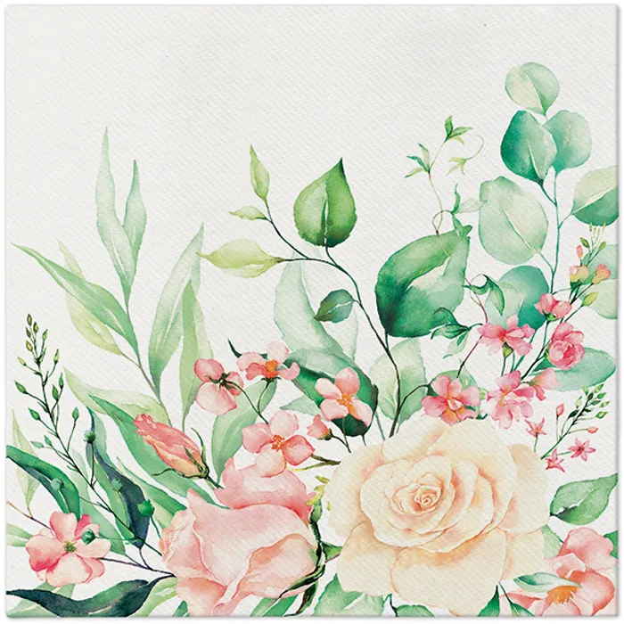 Główne zdjęcie produktu Ubrousky PAW AIRLAID 40x40 cm Floral moments [50 ks]