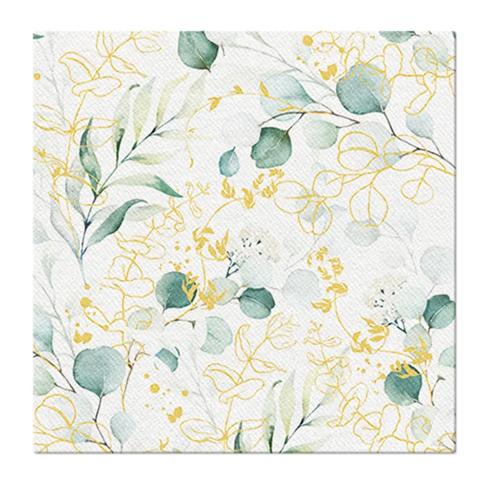 Główne zdjęcie produktu Ubrousky PAW AIRLAID 40x40 cm Golden eucalyptus [50 ks]