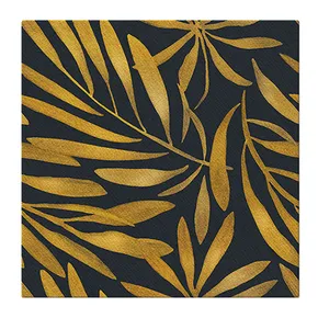 Serwetki PAW AIRLAID 40x40 cm Złote liście [50 szt.]