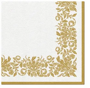 Serwetki PAW AIRLAID 40x40 cm - Złoty Ozdoba [50 szt.]