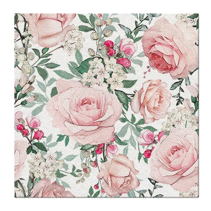 Główne zdjęcie produktu Ubrousky PAW AIRLAID 40x40 cm Gorgeous Roses [50 ks]