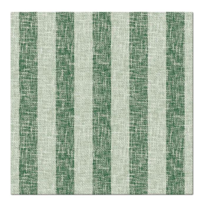 Główne zdjęcie produktu Ubrousky PAW AIRLAID 40x40 cm Linen Stripes green [50 ks]