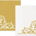 Następne zdjęcie produktu Serwetki PAW AIRLAID 40x40 cm Reverse Motif złoto-białe [50 szt.]