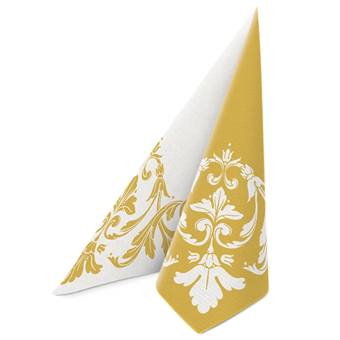 Główne zdjęcie produktu Ubrousky PAW AIRLAID 40x40 cm Reverse Motif gold-white [50 ks]