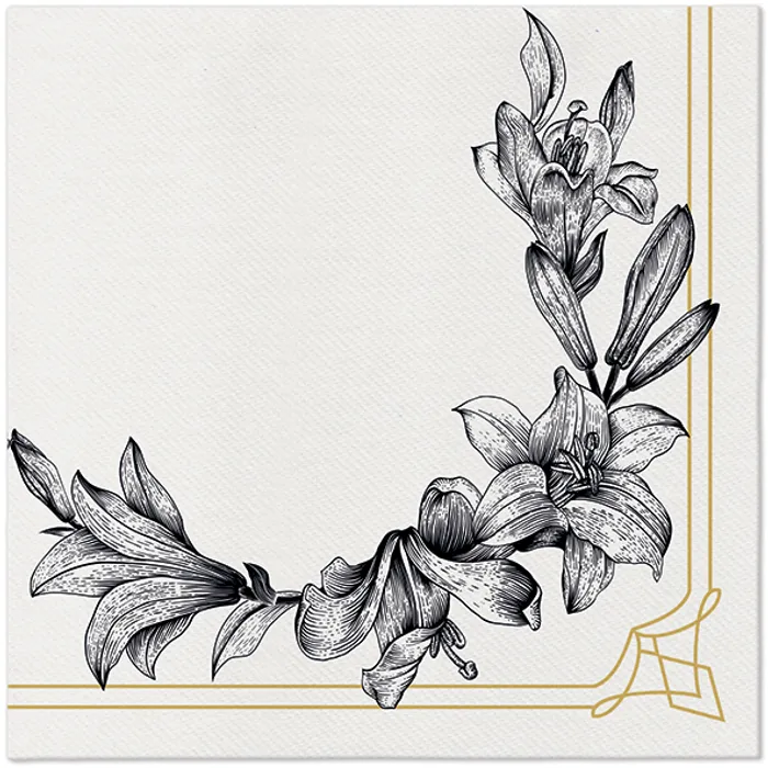 Główne zdjęcie produktu Ubrousky PAW AIRLAID 40x40 cm Roayl lily [50 ks]