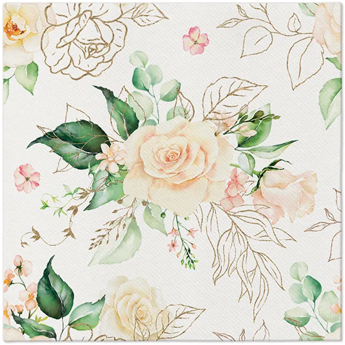 Główne zdjęcie produktu Ubrousky PAW AIRLAID 40x40 cm Romantic Event [50 ks]