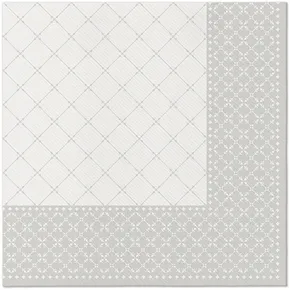 Serwetki PAW AIRLAID 40 × 40 cm Subtle Grid (srebrne) [50 szt.]